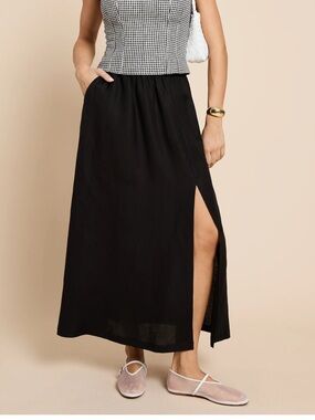NWT Kourt Amal Linen Blend Few Moda Midi Skirt Size Small